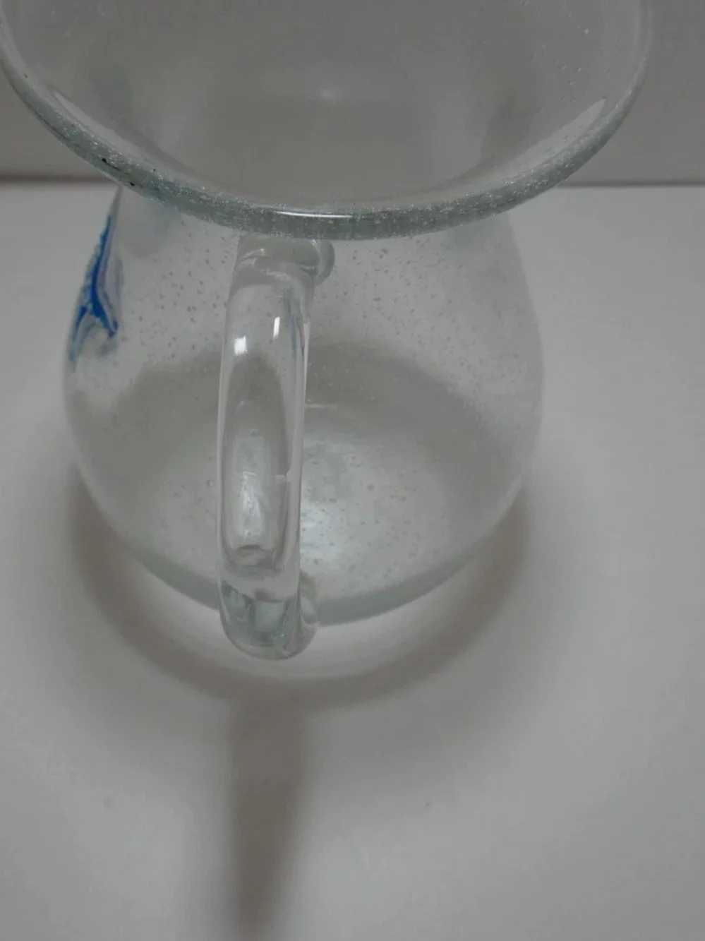 HANDBLOWN GLASS AQUA STARFISH PITCHER & TUMBLERS